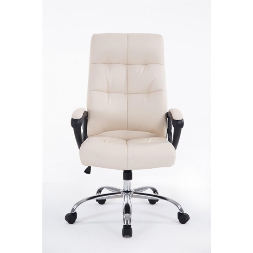 Kancelárska stolička Poseidon, syntetická koža, krémová - 1