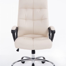 Kancelárska stolička Poseidon, syntetická koža, krémová - 1