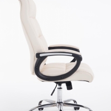 Kancelárska stolička Poseidon, syntetická koža, krémová - 2