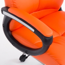 Kancelárska stolička Poseidon, syntetická koža, oranžová - 5