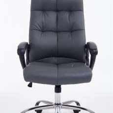 Kancelárska stolička Poseidon, syntetická koža, šedá - 1
