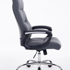 Kancelárska stolička Poseidon, syntetická koža, šedá - 2