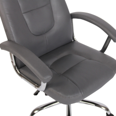Kancelárska stolička Reedville, syntetická koža, sivá - 7