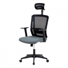 Kancelárska stolička s opierkou hlavy Hugo, sivá/čierna - 1
