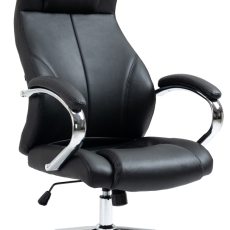 Kancelárska stolička Salford, pravá koža, čierna - 1