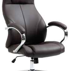 Kancelárska stolička Salford, pravá koža, hnedá - 1