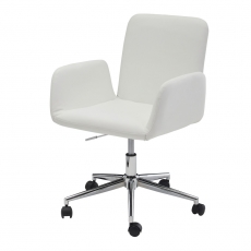 Kancelárska stolička Serena, syntetická koža, biela - 4