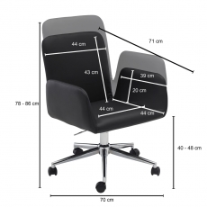 Kancelárska stolička Serena, syntetická koža, čierna - 3