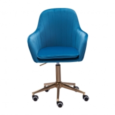 Kancelárska stolička Silen, zamat, modrá - 7