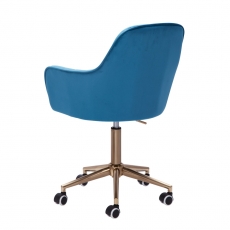 Kancelárska stolička Silen, zamat, modrá - 8