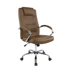 Kancelárska stolička Slash, syntetická koža, hnedá - 1