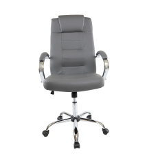 Kancelárska stolička Slash, syntetická koža, sivá - 2