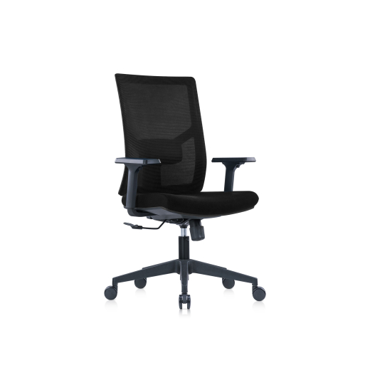 Kancelárska stolička Snow Black, textil, čierna - 1