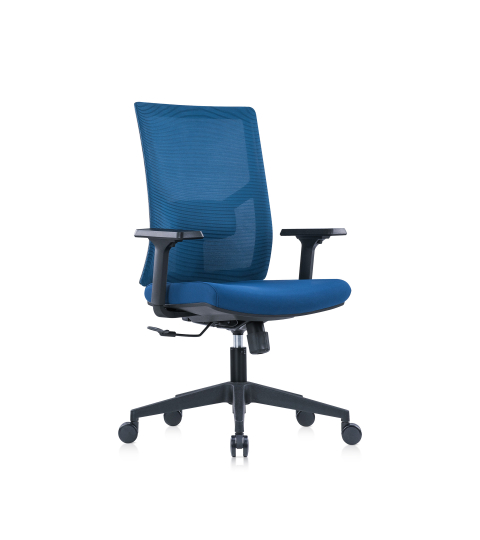 Kancelárska stolička Snow Black, textil, modrá