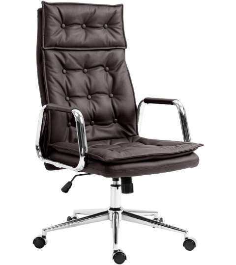 Kancelárska stolička Sotira, pravá koža, hnedá