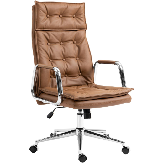 Kancelárska stolička Sotira, pravá koža, svetlo hnedá - 1