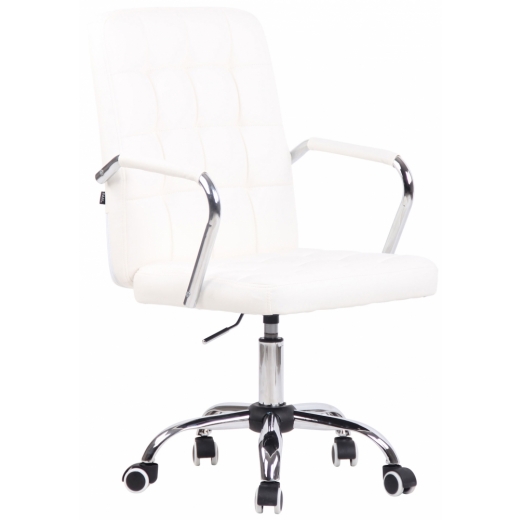 Kancelárska stolička Terni, syntetická koža, biela - 1