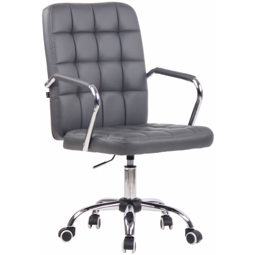 Kancelárska stolička Terni, syntetická koža, šedá - 1