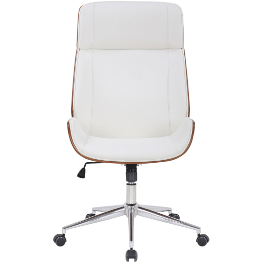 Kancelárska stolička Varel, syntetická koža, orech / biela - 1