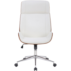 Kancelárska stolička Varel, syntetická koža, orech / biela