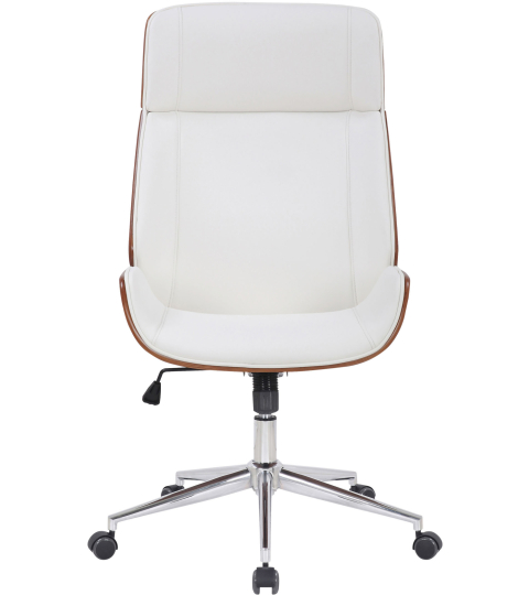 Kancelárska stolička Varel, syntetická koža, orech / biela