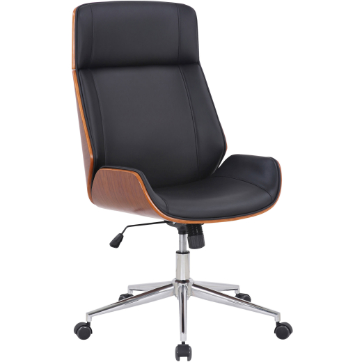 Kancelárska stolička Varel, syntetická koža, orech / čierna - 1