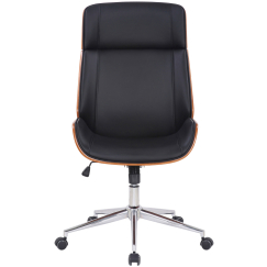 Kancelárska stolička Varel, syntetická koža, orech / čierna