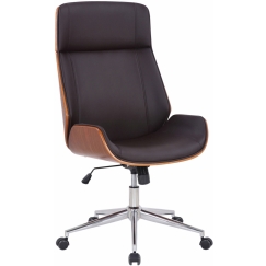 Kancelárska stolička Varel, syntetická koža, orech / hnedá