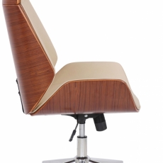 Kancelárska stolička Varel, syntetická koža, orech / krémová - 3
