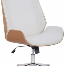 Kancelárska stolička Varel, syntetická koža, prírodná / biela - 1