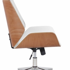 Kancelárska stolička Varel, syntetická koža, prírodná / biela - 3