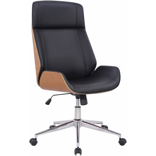 Kancelárska stolička Varel, syntetická koža, prírodná / čierna - 1