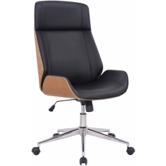 Kancelárska stolička Varel, syntetická koža, prírodná / čierna