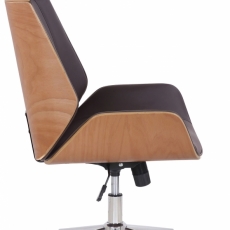 Kancelárska stolička Varel, syntetická koža, prírodná / hnedá - 3