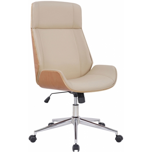 Kancelárska stolička Varel, syntetická koža, prírodná / krémová - 1