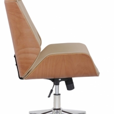 Kancelárska stolička Varel, syntetická koža, prírodná / krémová - 3