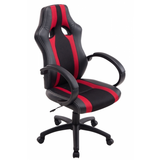 Kancelárska stolička Velvet, čierna / červená - 1