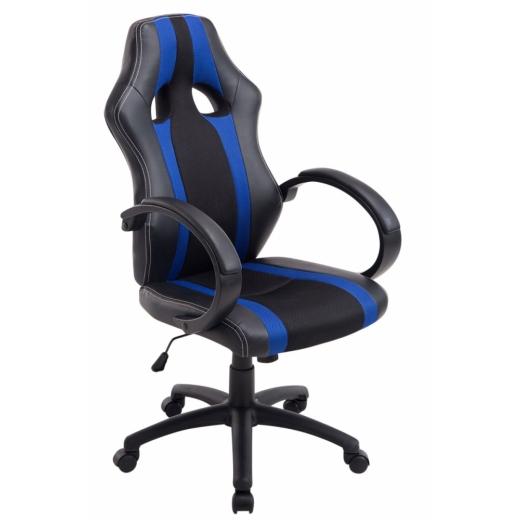 Kancelárska stolička Velvet, čierna / modrá - 1