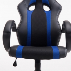 Kancelárska stolička Velvet, čierna / modrá - 6