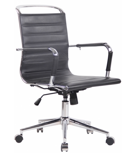 Kancelářská židle Barton, pravá kůže, černá
