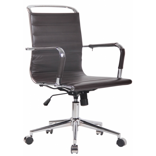 Kancelářská židle Barton, pravé kůže, hnědá - 1