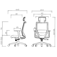 Kancelářská židle Berry HB, textil, šedá - 6