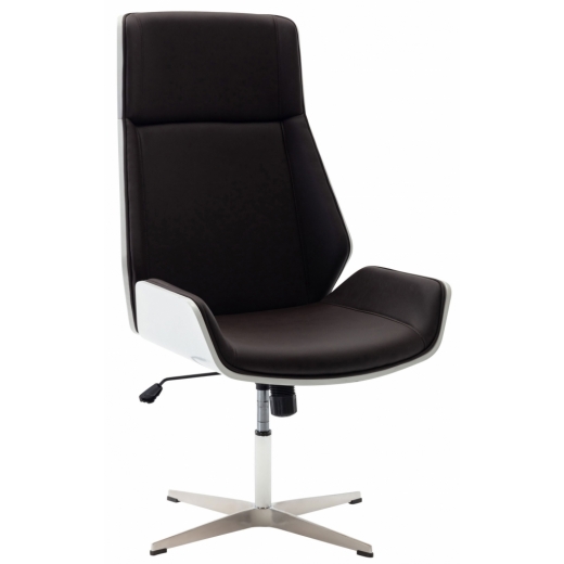 Kancelářská židle Breda, bílá / hnědá - 1