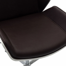Kancelářská židle Breda, bílá / hnědá - 6