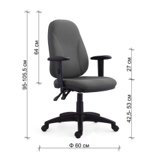 Kancelářská židle Bristil, textil, šedá - 3