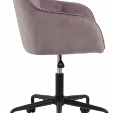 Kancelářská židle Brooke, samet, růžová - 3