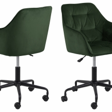 Kancelářská židle Brooke, samet, tmavě zelená - 1