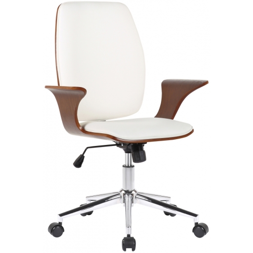 Kancelářská židle Burbank, ořech / bílá - 1