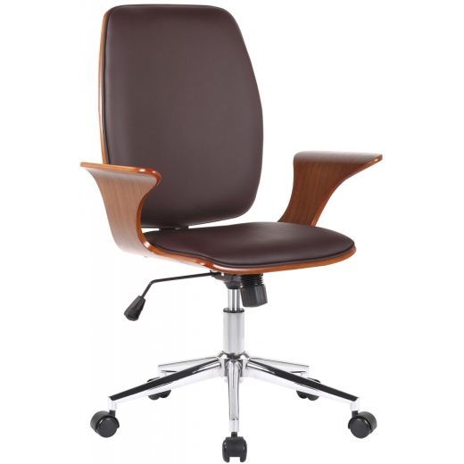 Kancelářská židle Burbank, ořech / hnědá - 1