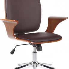 Kancelářská židle Burbank, ořech / hnědá - 1